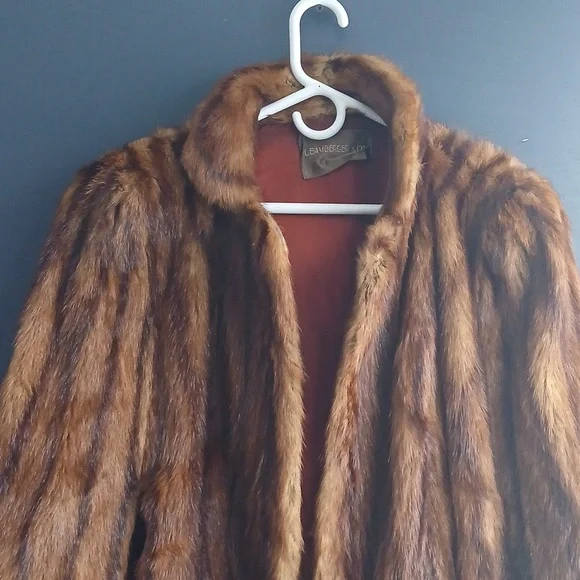 L.Bamberger & CO. Newark Elegant Brown Fur Mink Stole Wrap - Picture 2 of 16